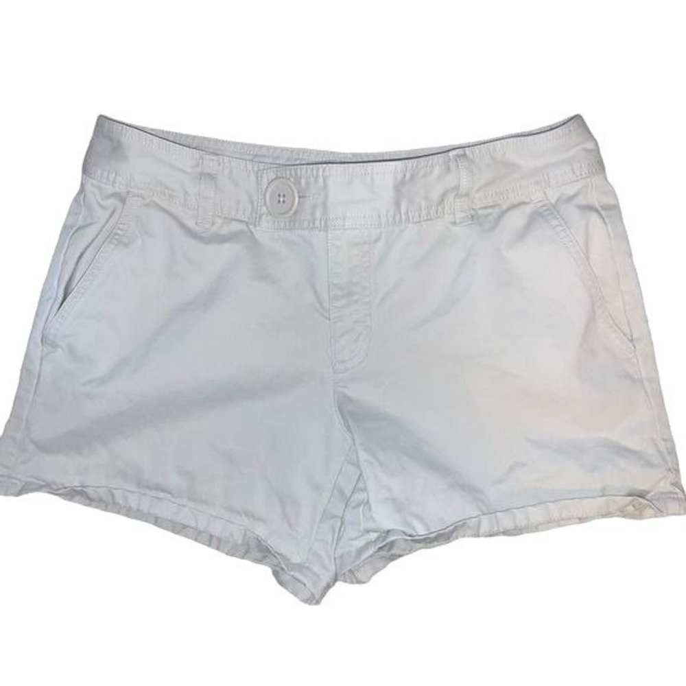 Old Navy Brand‎ Womens Chino Shorts Beige Cotton Mid Rise Size 8 Pocket Utility